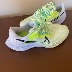 Nike White and Lime Athletic Sneakers